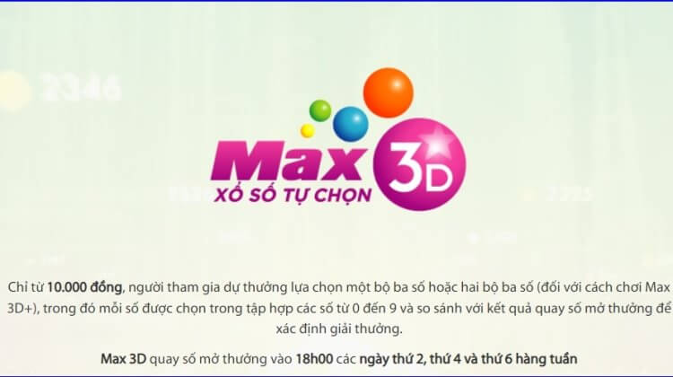 Xổ số tự chọn Max 3D: cách chơi và cơ cấu giải thưởng Vietlott