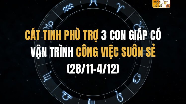 Cát tinh phù trợ 3 con giáp có vận trình công việc suôn sẻ (28/11-4/12)