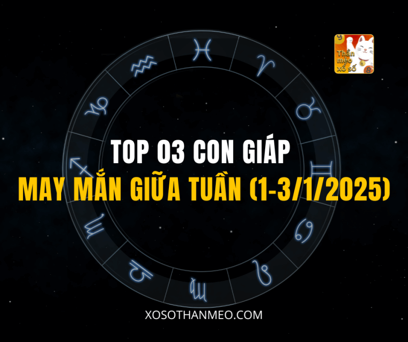 TOP 03 CON GIÁP MAY MẮN GIỮA TUẦN (1-3/1/2025)